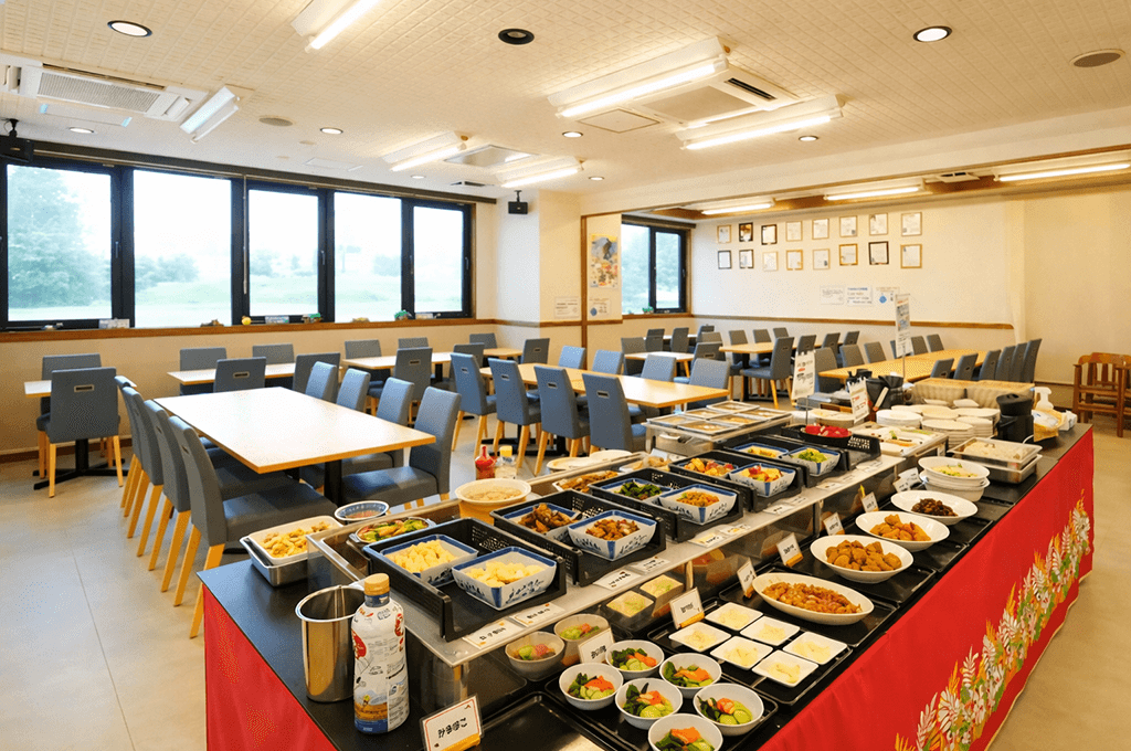 レンタカー＆バイク旅応援プランの朝食ビュッフェ会場