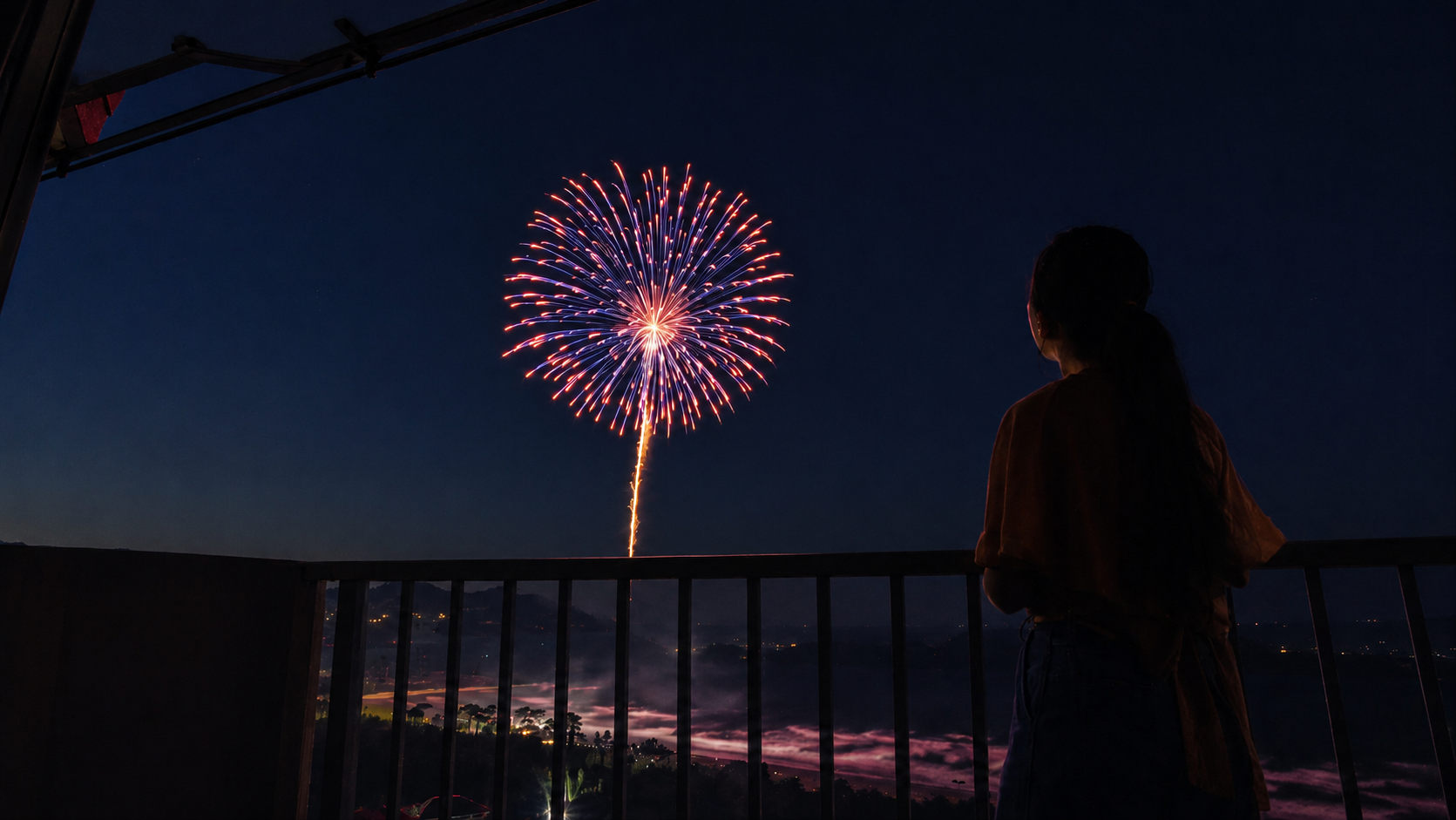 グランビュー岩井から眺める花火大会